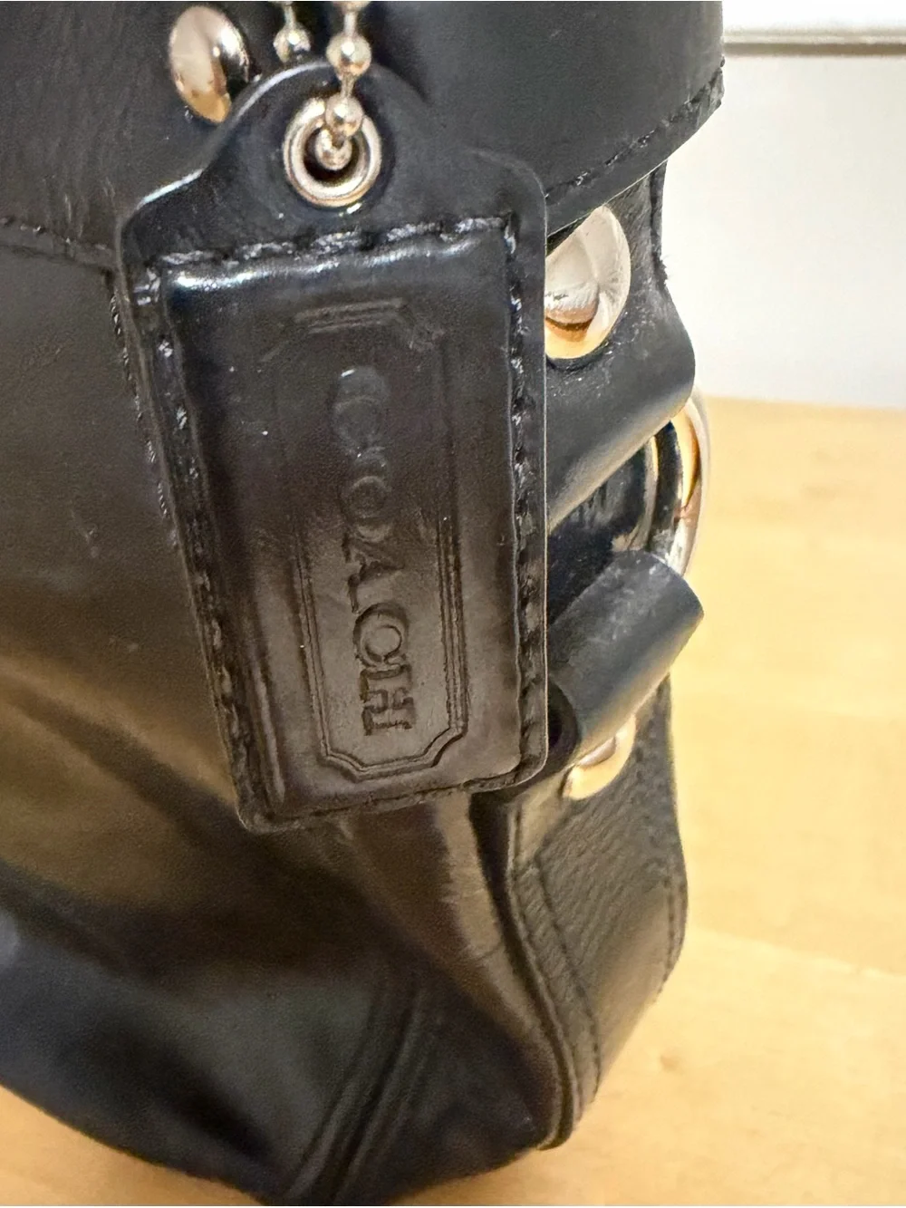 Coach Black Leather Hobo Shoulder Bag